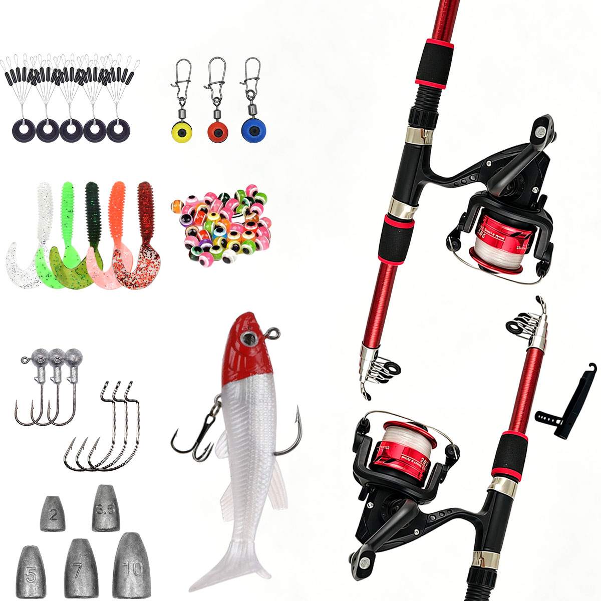 Ensemble canne à pêche et moul - Fishing Rod Spinning avis et prix