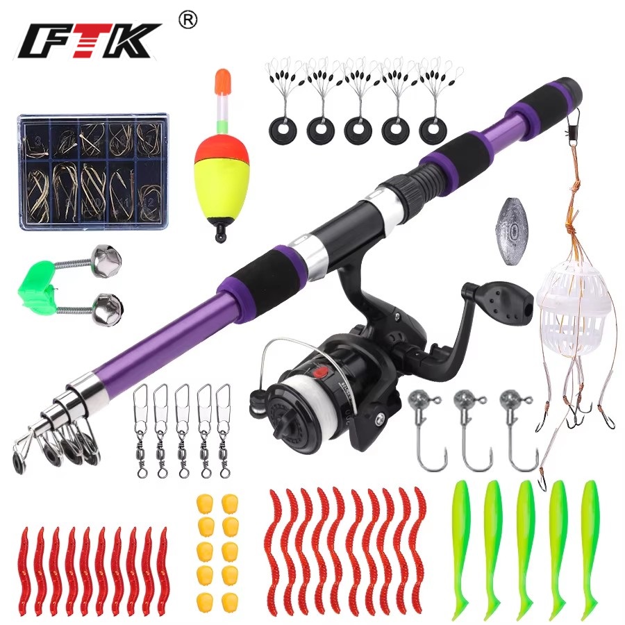 FTK 1.8M Portable filature can - Fishing Rod Combo avis et prix